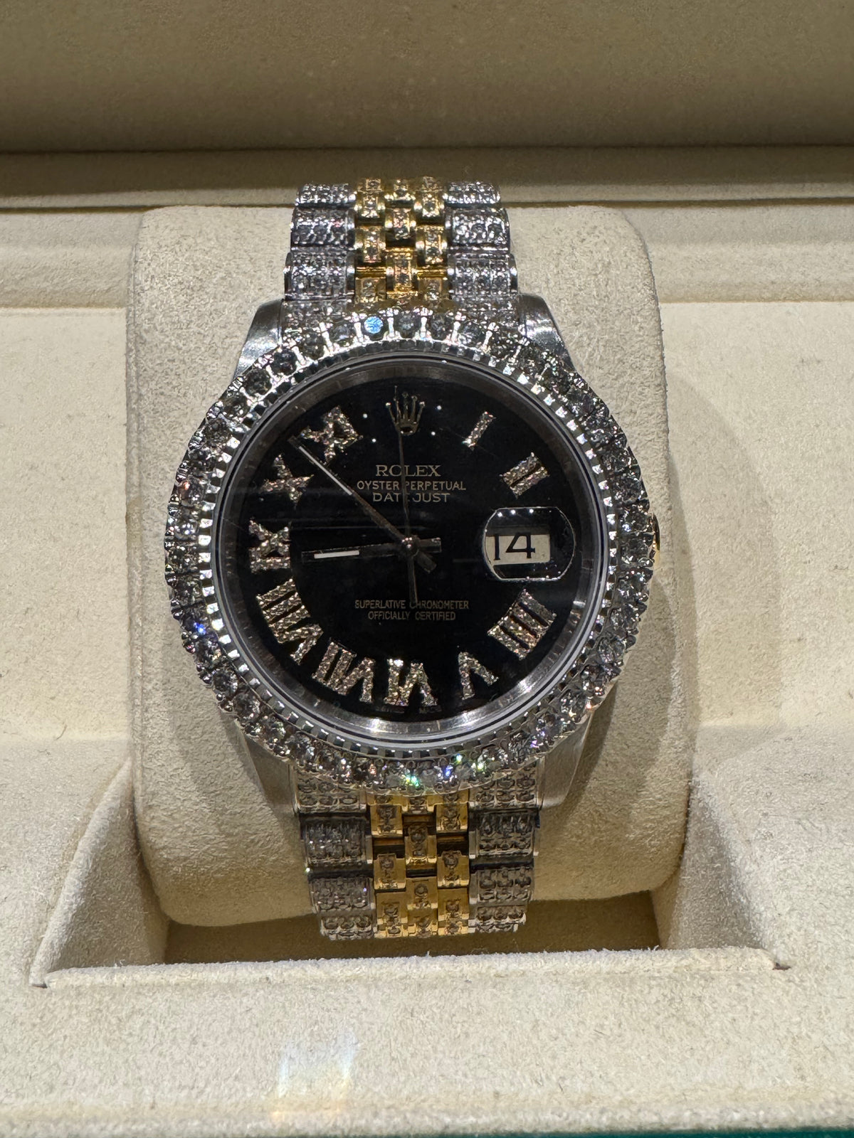 Custom 36mm Rolex with Natural Diamonds