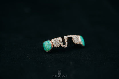 14k Custom Solid Gold Grill with Opal